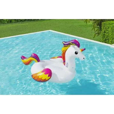 Bestway 2.24m x 1.64m supersized unicorn ride-on (contents:1 ride-on, repair patch)